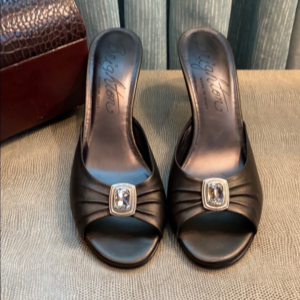 Brighton Russia Pewter Napa Mules